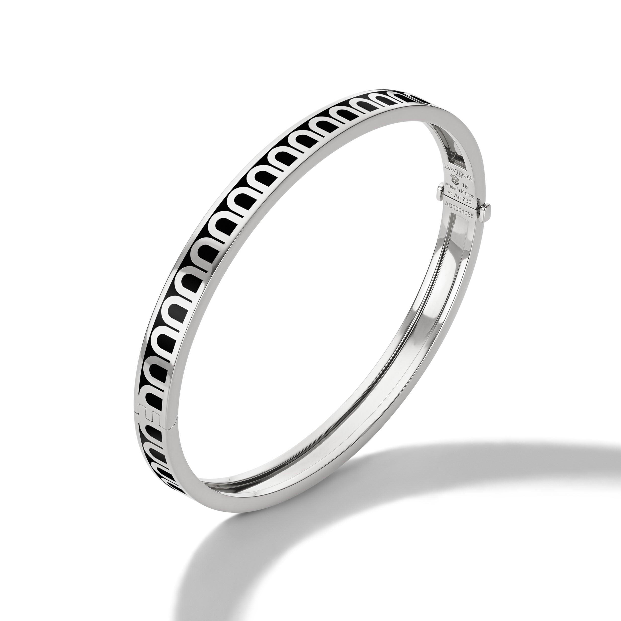 L'Arc de DAVIDOR Bangle PM, 18k White Gold with Lacquered Ceramic - DAVIDOR