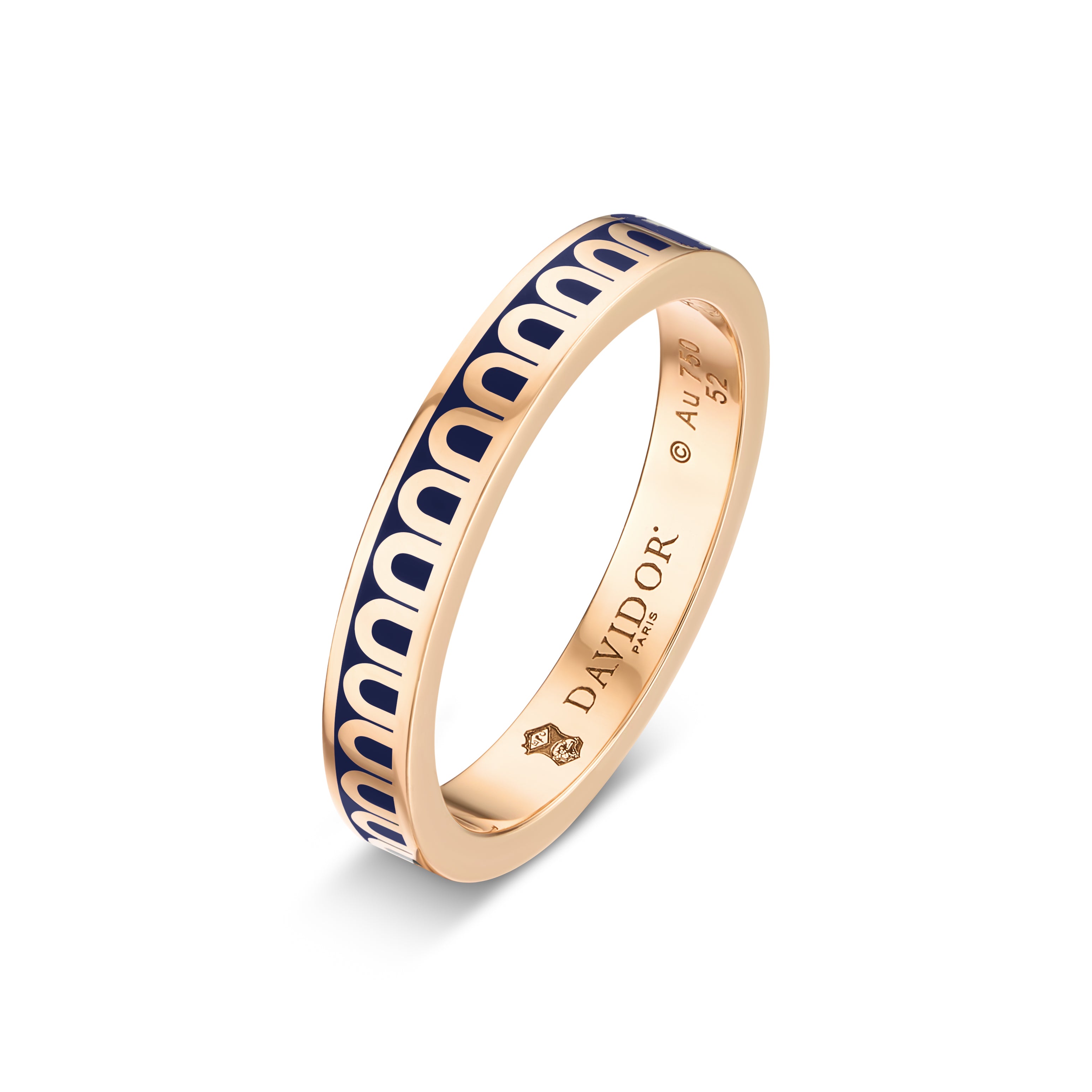 L'Arc de DAVIDOR Ring PM, 18k Rose Gold with Minuit à Paris Lacquered Ceramic - DAVIDOR