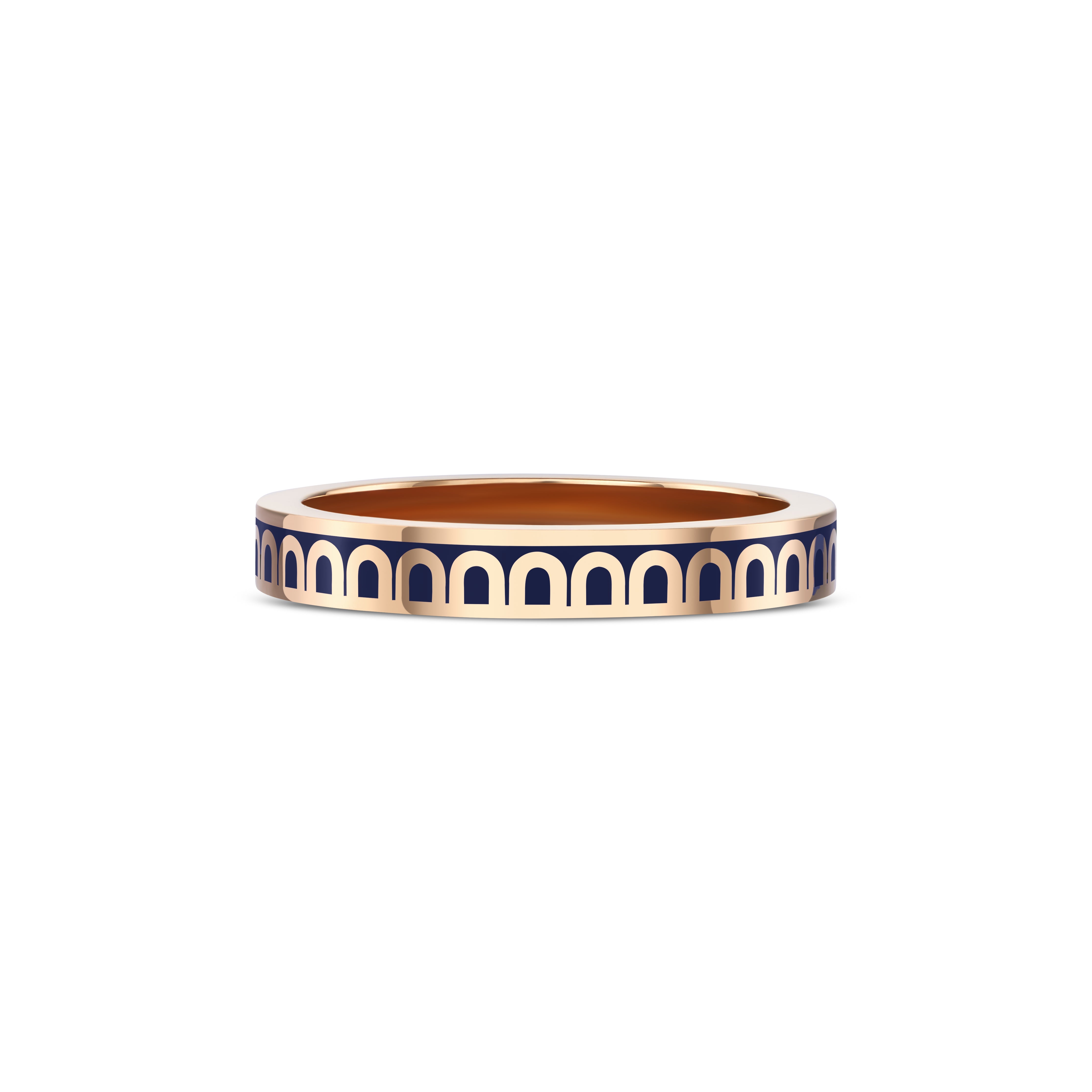 L'Arc de DAVIDOR Ring PM, 18k Rose Gold with Minuit à Paris Lacquered Ceramic - DAVIDOR