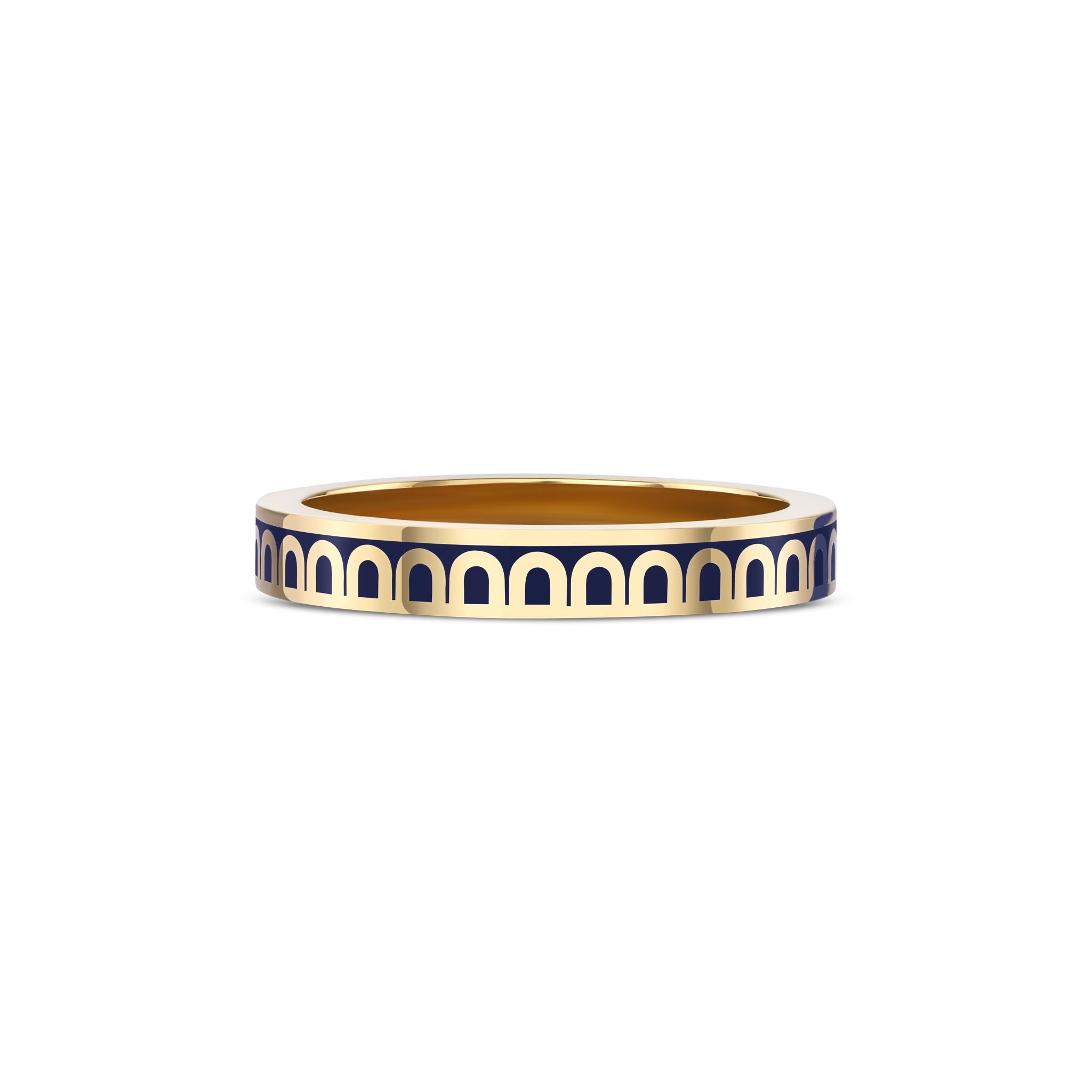 L'Arc de DAVIDOR Ring PM, 18k Yellow Gold with Minuit à Paris Lacquered Ceramic - DAVIDOR