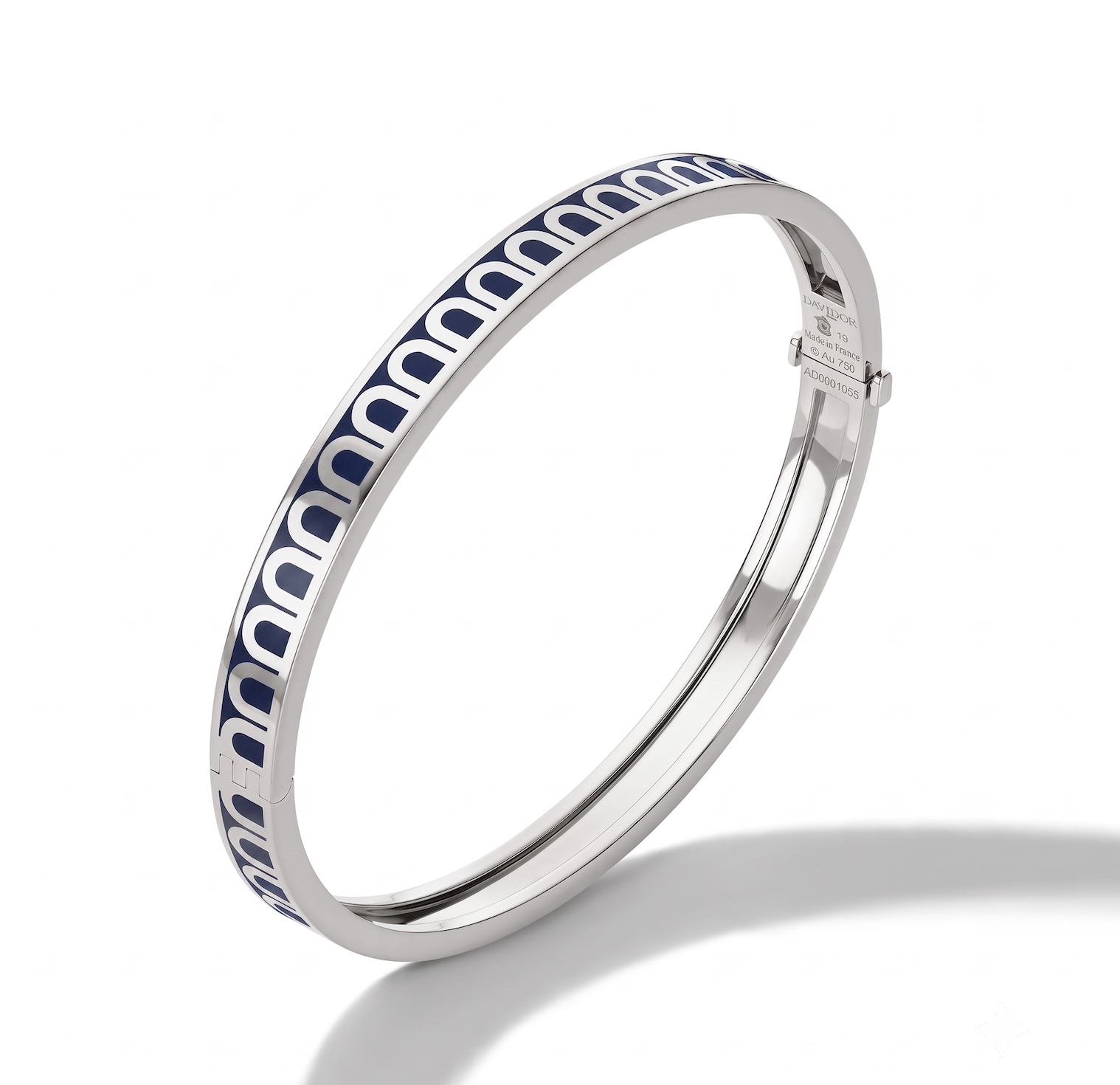 L'Arc de DAVIDOR Bangle PM, 18k White Gold with Lacquered Ceramic - DAVIDOR