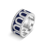 L'Arc de DAVIDOR Ring GM, 18k White Gold with Minuit à Paris Lacquered Ceramic and Palais Diamonds - DAVIDOR