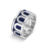 L'Arc de DAVIDOR Ring GM, 18k White Gold with Minuit à Paris Lacquered Ceramic and Porta Simple Diamonds - DAVIDOR