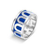 L'Arc de DAVIDOR Ring GM, 18k White Gold with Riviera Lacquered Ceramic and Porta Simple Diamonds - DAVIDOR