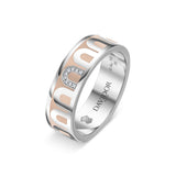 L’Arc de DAVIDOR Ring MM, 18k White Gold with Bellini Lacquered Ceramic and Porta Simple Diamonds - DAVIDOR