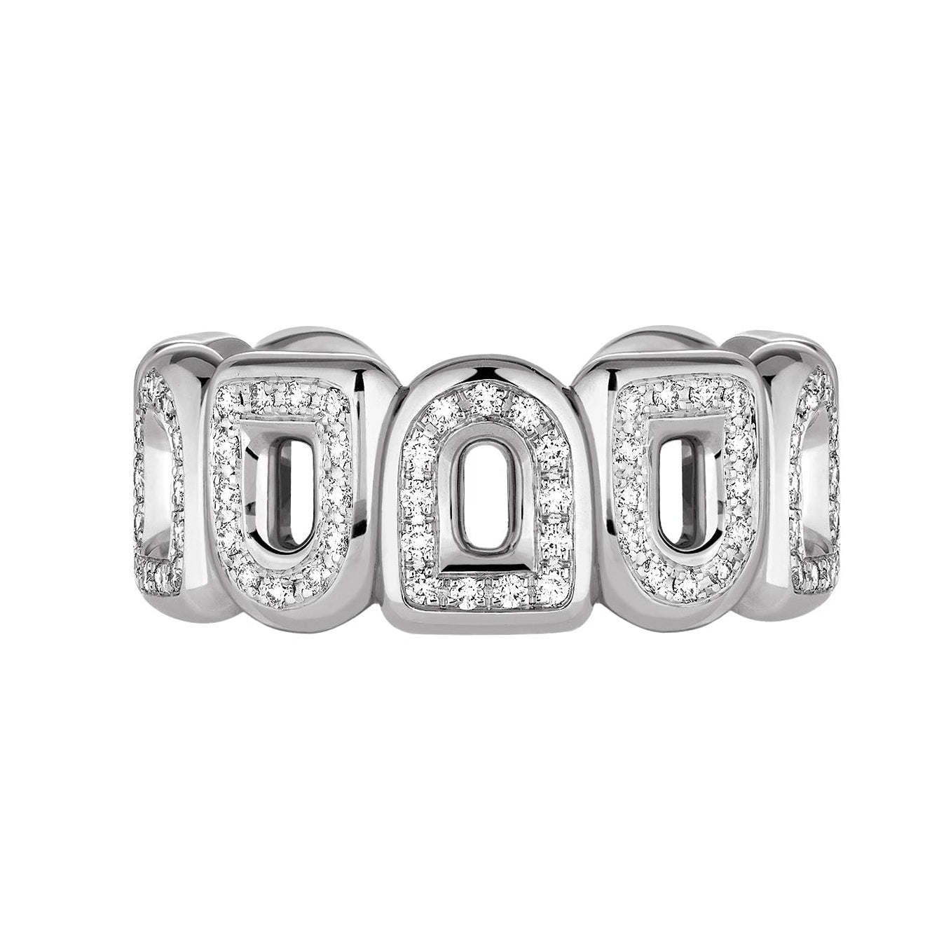 Pop Arc Inverse Ring MM, 18k White Gold with Comlpet Diamonds - DAVIDOR