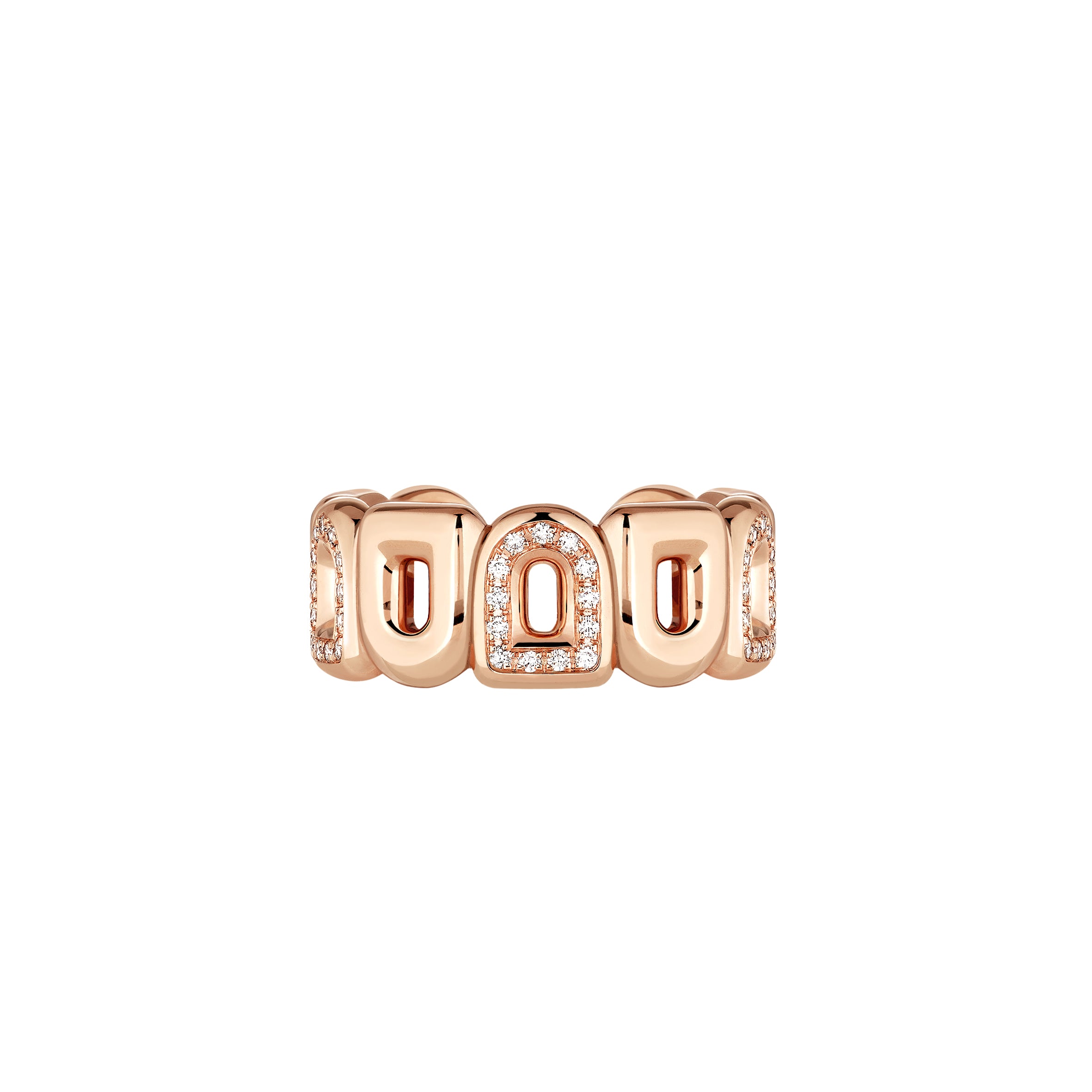 Pop Arc Inverse Ring MM, 18k Rose Gold with Demi Diamonds - DAVIDOR