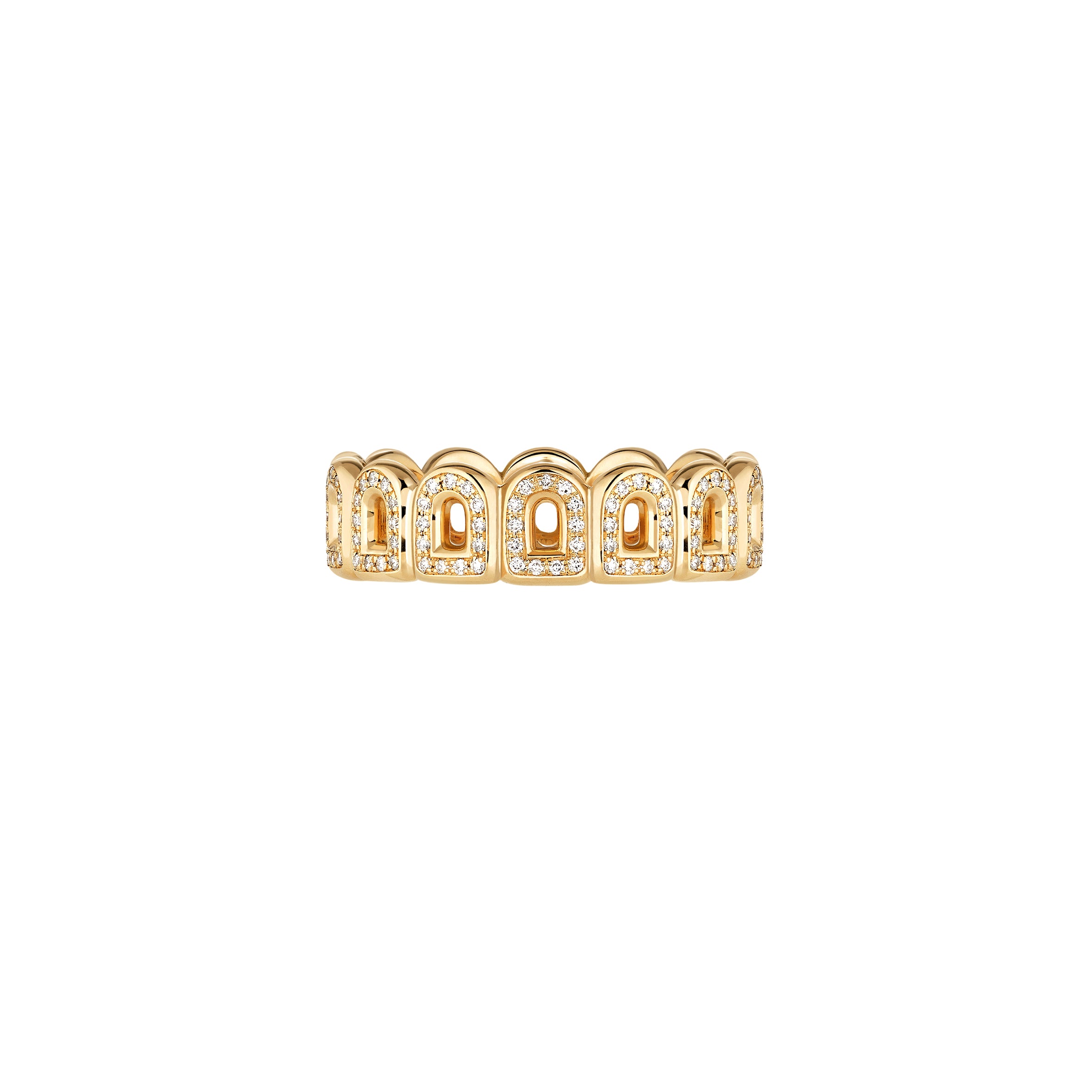 Pop Arc Uniforme Ring PM, 18k Yellow Gold with Complet Diamonds - DAVIDOR
