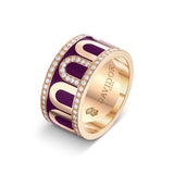 L'Arc de DAVIDOR Ring GM, 18k Rose Gold with Aubergine Lacquered Ceramic and Porta Diamonds - DAVIDOR