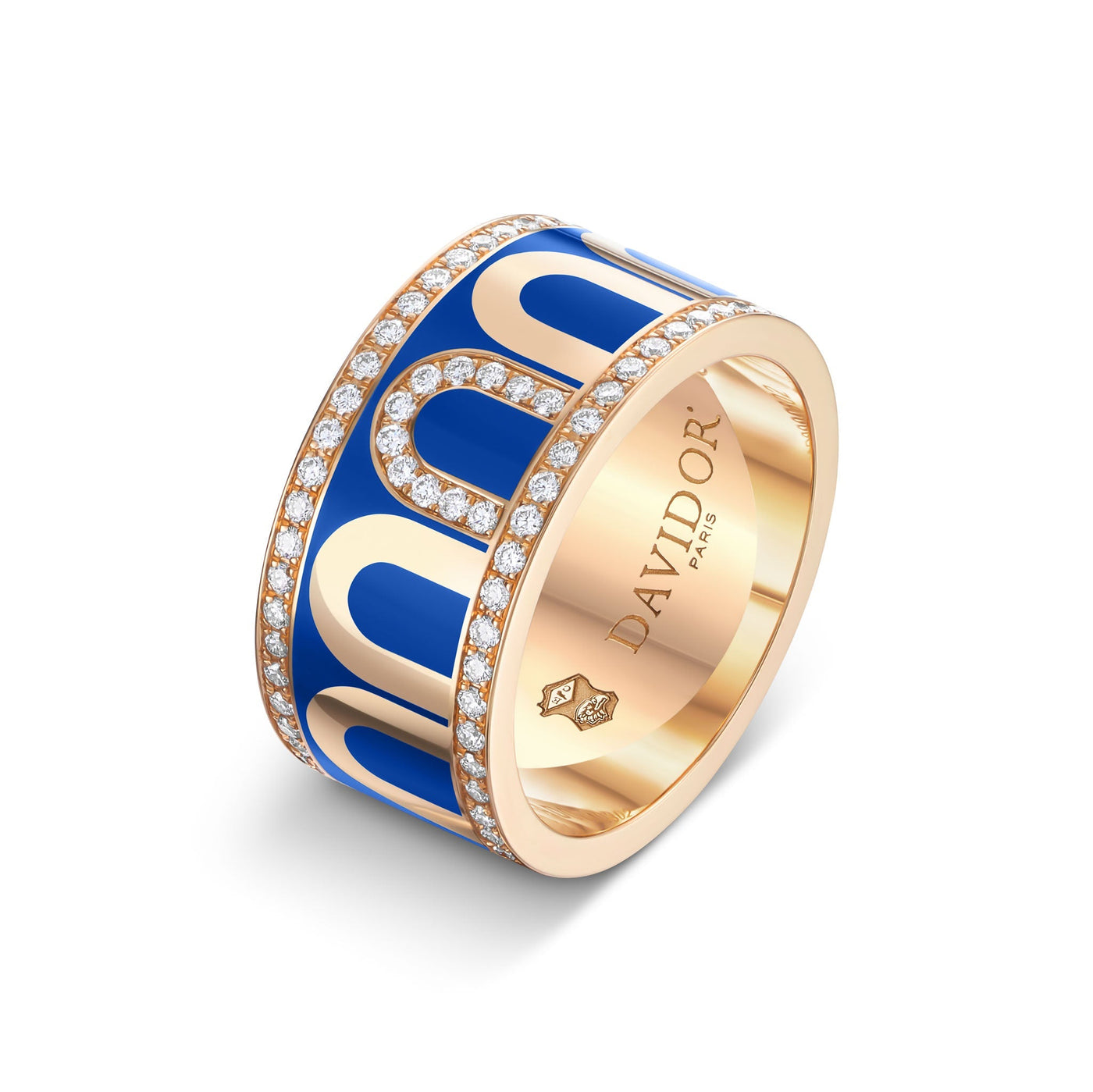 L'Arc de DAVIDOR Ring GM Porta Diamonds, 18k Rose Gold with Riviera Lacquered Ceramic - DAVIDOR