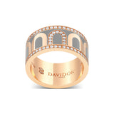 L'Arc de DAVIDOR Ring GM, 18k Rose Gold with Anthracite Lacquered Ceramic and Porta Diamonds - DAVIDOR