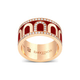 L'Arc de DAVIDOR Ring GM, 18k Rose Gold with DAVIDOR Bordeaux Lacquered Ceramic and Porta Diamonds - DAVIDOR