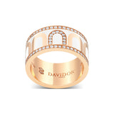 L'Arc de DAVIDOR Ring GM, 18k Rose Gold with Neige Lacquered Ceramic and Porta Diamonds - DAVIDOR