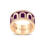 L'Arc de DAVIDOR Ring GM, 18k Rose Gold with Aubergine Lacquered Ceramic and Porta Diamonds - DAVIDOR