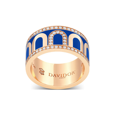 L'Arc de DAVIDOR Ring GM Porta Diamonds, 18k Rose Gold with Riviera Lacquered Ceramic - DAVIDOR
