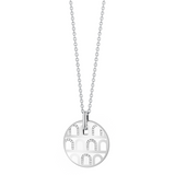 L'Arc de DAVIDOR Pendant GM, 18k White Gold with Lacquered Ceramic and Colonnato Diamonds - DAVIDOR