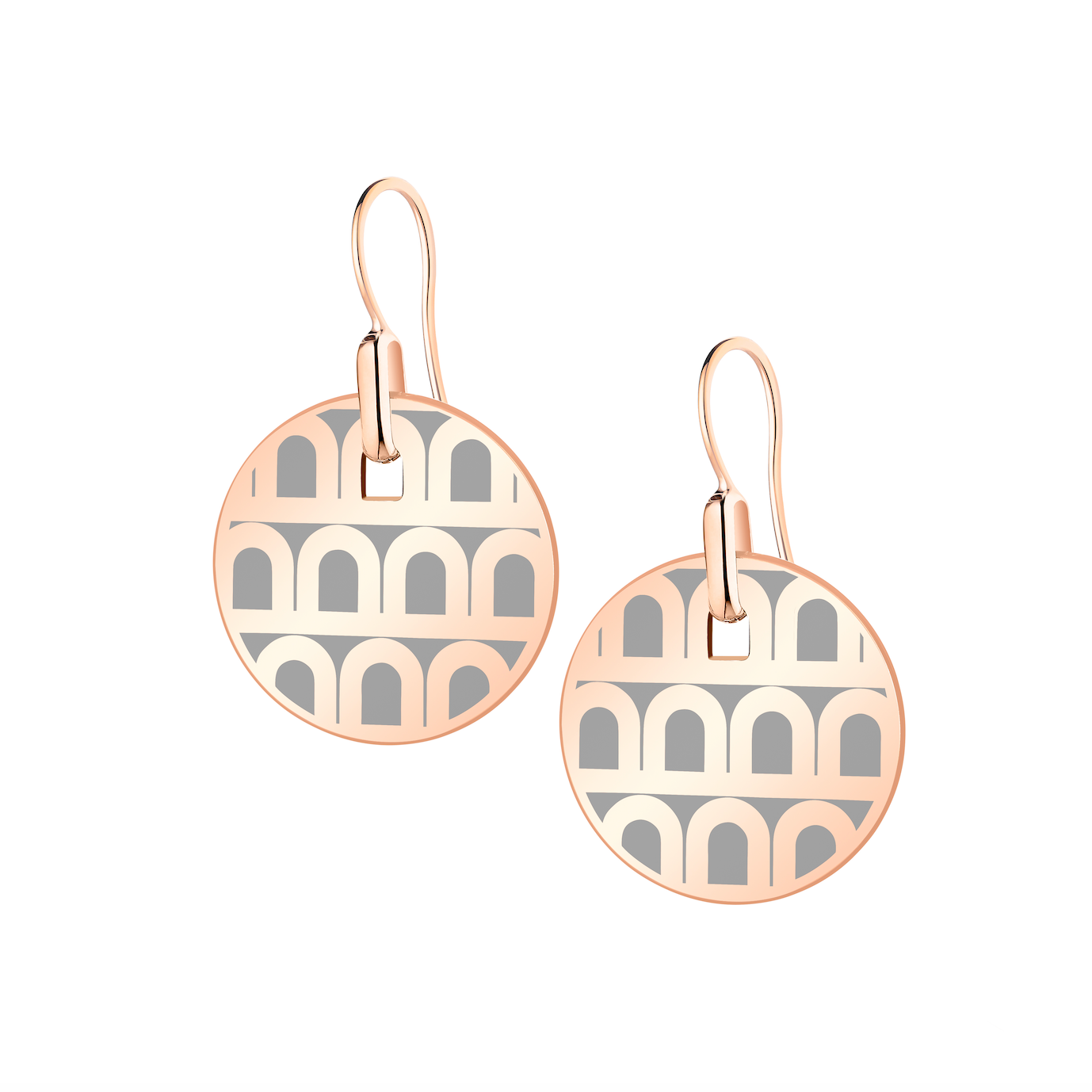 L'Arc de DAVIDOR Pendant Earring PM, 18k Rose Gold with Lacquered Ceramic - DAVIDOR