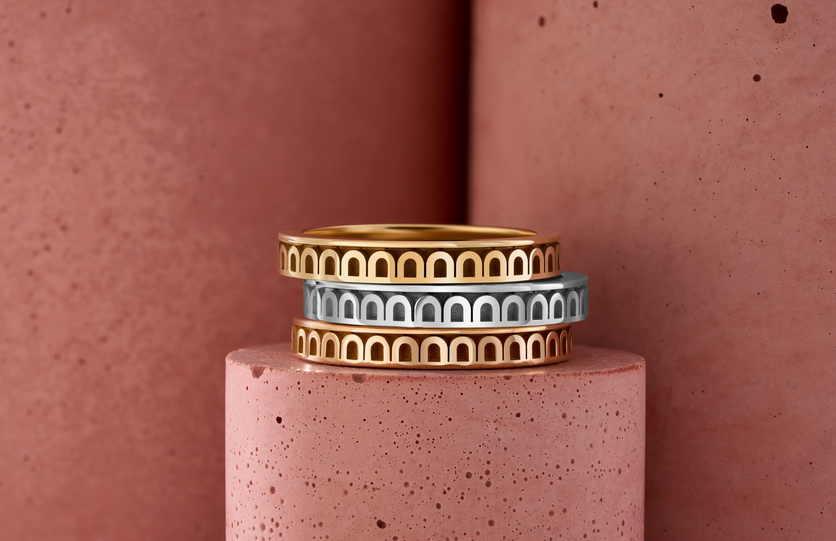 L'Arc de DAVIDOR Ring PM, 18k Rose Gold with Satin Finish - DAVIDOR