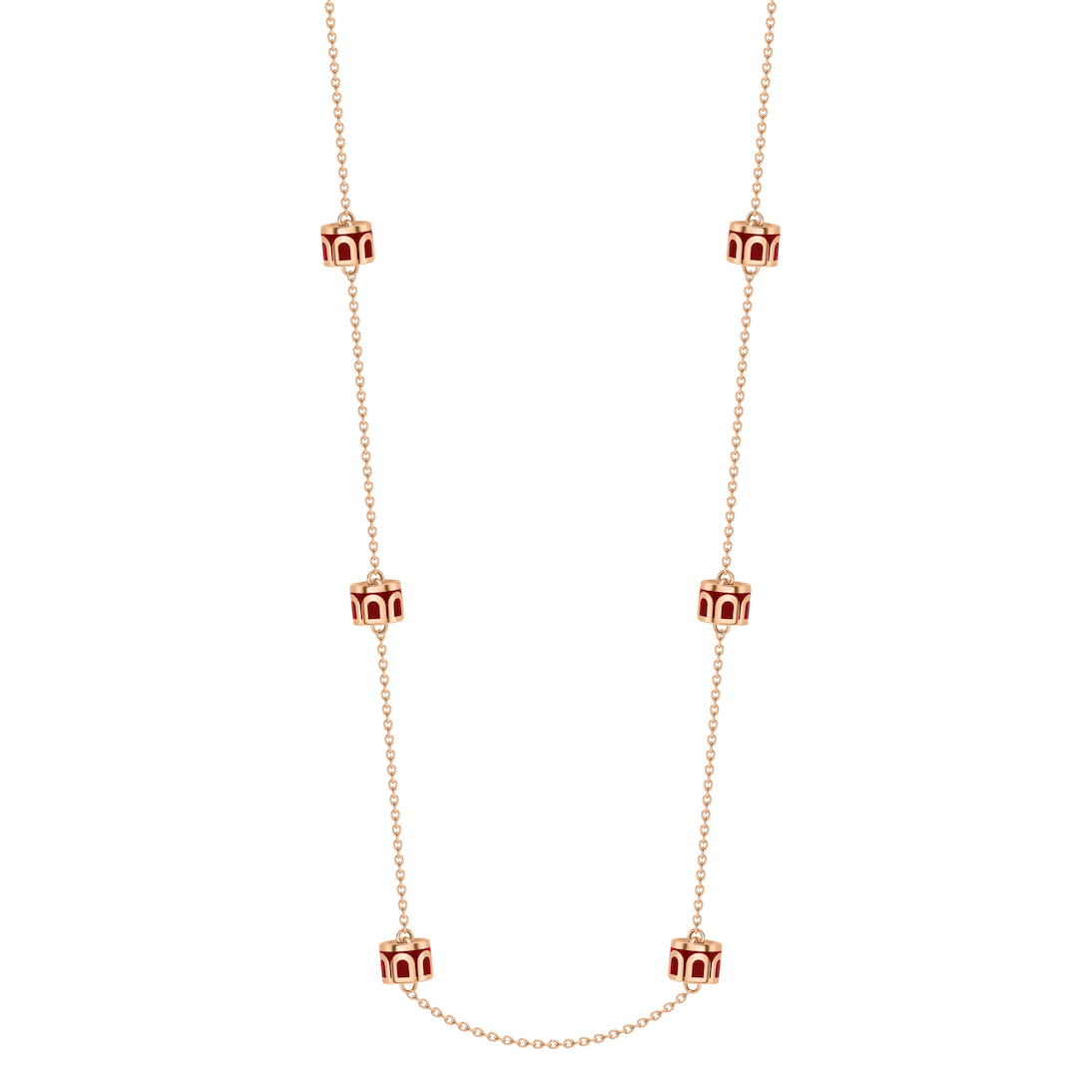 L'Arc de DAVIDOR Necklace with 10 Mini Beads, 18k Rose Gold with Lacquered Ceramic - DAVIDOR