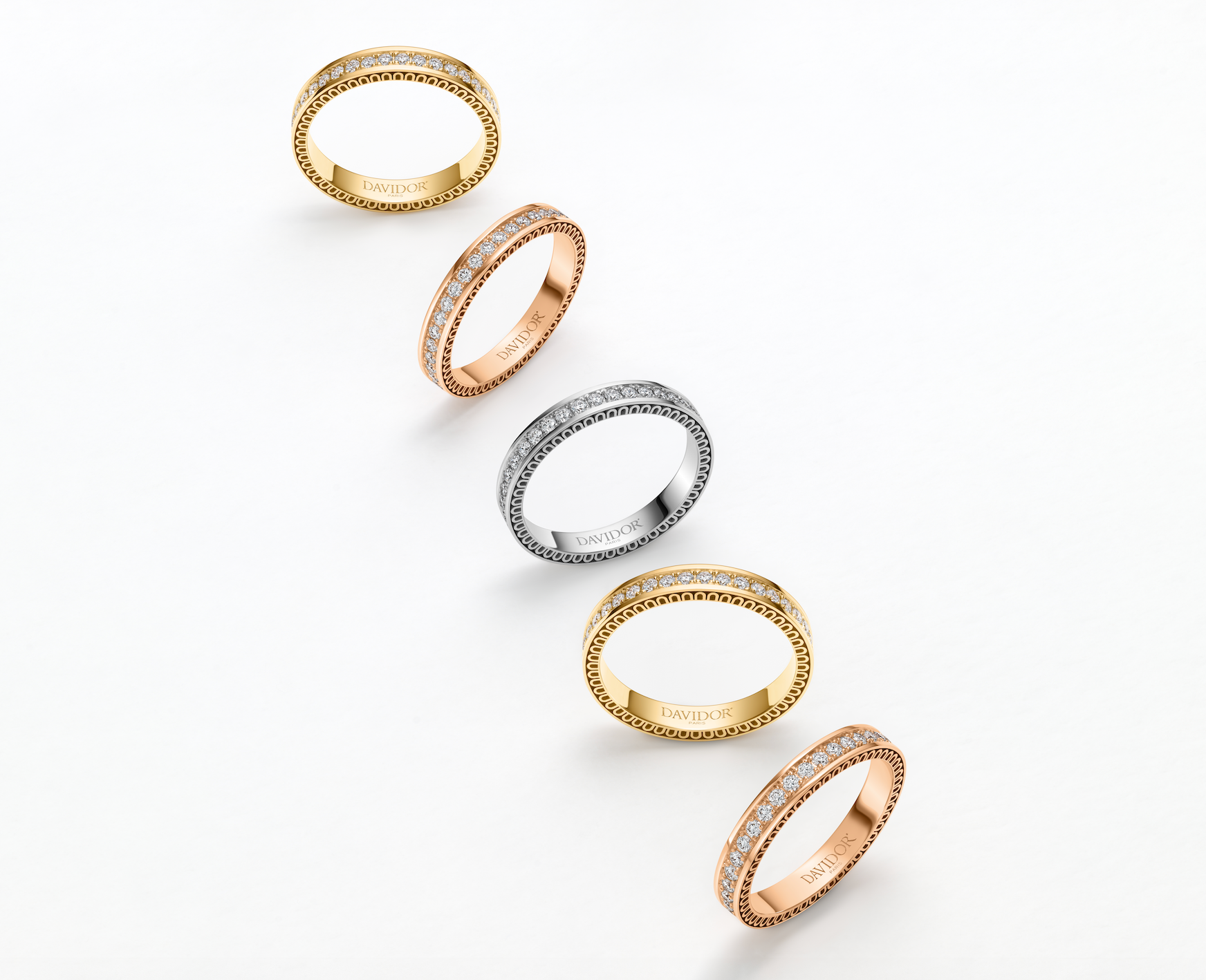 L'Arc Détail Ring PM, 18k Yellow Gold with Brilliant Diamonds - DAVIDOR