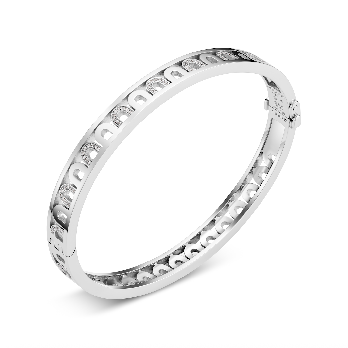 L'Arc Treille Bangle PM, 18k White Gold with Colonnato Diamonds - DAVIDOR