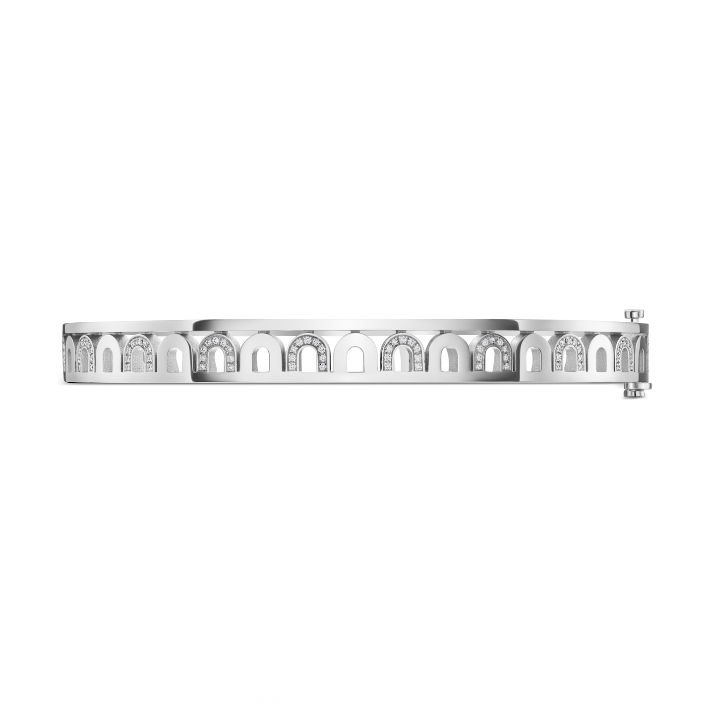 L'Arc Treille Bangle PM, 18k White Gold with Colonnato Diamonds - DAVIDOR