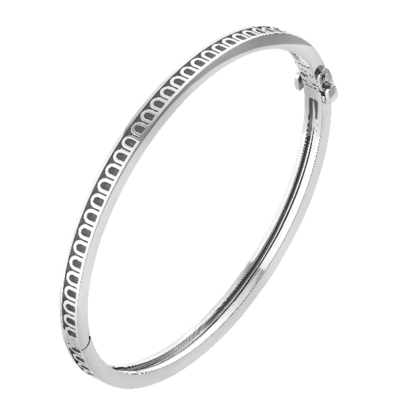 L'Arc de DAVIDOR Bangle Mini, 18k White Gold with Satin Finish - DAVIDOR