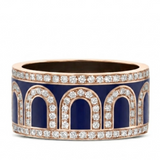 L'Arc de DAVIDOR Ring GM, 18k Rose Gold with Minuit à Paris Lacquered Ceramic and Palais Diamonds - DAVIDOR