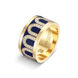 L'Arc de DAVIDOR Ring GM, 18k Yellow Gold with Minuit à Paris Lacquered Ceramic and Arcade Diamonds - DAVIDOR