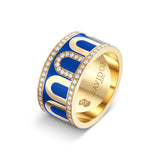 L'Arc de DAVIDOR Ring GM, 18k Yellow Gold with Riviera Lacquered Ceramic and Porta Diamonds - DAVIDOR