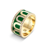 L'Arc de DAVIDOR Ring GM, 18k Yellow Gold with Palais Royal Lacquered Ceramic and Porta Diamonds - DAVIDOR