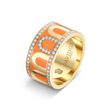 L'Arc de DAVIDOR Ring GM, 18k Yellow Gold with Zeste Lacquered Ceramic and Porta Diamonds - DAVIDOR