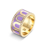 L'Arc de DAVIDOR Ring GM, 18k Yellow Gold with Lavande Lacquered Ceramic and Porta Diamonds - DAVIDOR