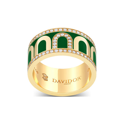 L'Arc de DAVIDOR Ring GM, 18k Yellow Gold with Palais Royal Lacquered Ceramic and Porta Diamonds - DAVIDOR