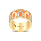 L'Arc de DAVIDOR Ring GM, 18k Yellow Gold with Zeste Lacquered Ceramic and Porta Diamonds - DAVIDOR