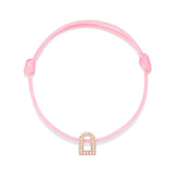 L'Arc Voyage Charm PM, 18k Rose Gold with Galerie Diamonds on Silk Cord Bracelet - DAVIDOR