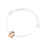 L'Arc Voyage Charm PM, 18k Rose Gold with Galerie Diamonds on Silk Cord Bracelet - DAVIDOR