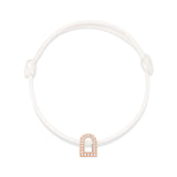 L'Arc Voyage Charm PM, 18k Rose Gold with Galerie Diamonds on Silk Cord Bracelet - DAVIDOR