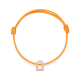 L'Arc Voyage Charm PM, 18k Rose Gold with Galerie Diamonds on Silk Cord Bracelet - DAVIDOR