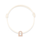 L'Arc Voyage Charm PM, 18k Rose Gold with Galerie Diamonds on Silk Cord Bracelet - DAVIDOR