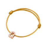 L'Arc Voyage Charm PM, 18k Rose Gold with Galerie Diamonds on Silk Cord Bracelet - DAVIDOR