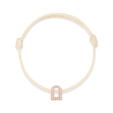 L'Arc Voyage Charm PM, 18k Rose Gold with Galerie Diamonds on Silk Cord Bracelet - DAVIDOR