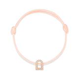 L'Arc Voyage Charm PM, 18k Rose Gold with Galerie Diamonds on Silk Cord Bracelet - DAVIDOR