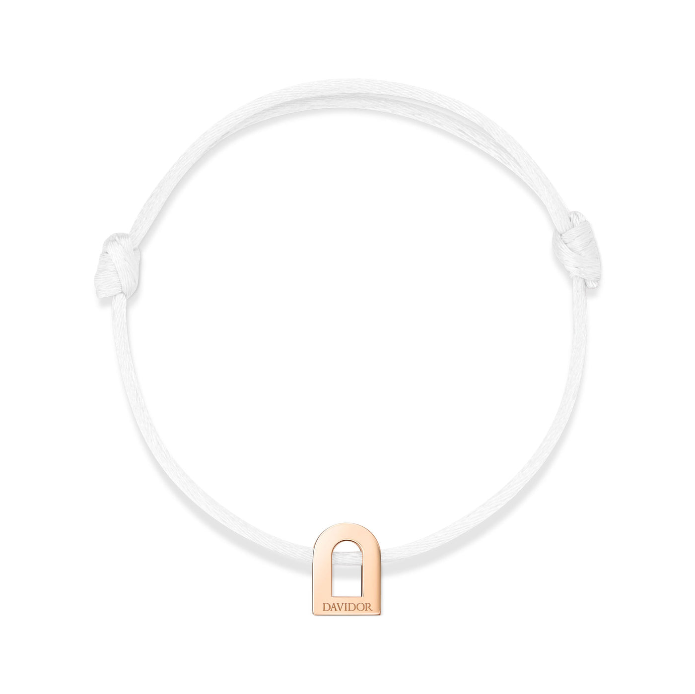 L'Arc Voyage Charm PM Silk Cord Bracelet, 18k Rose Gold - DAVIDOR