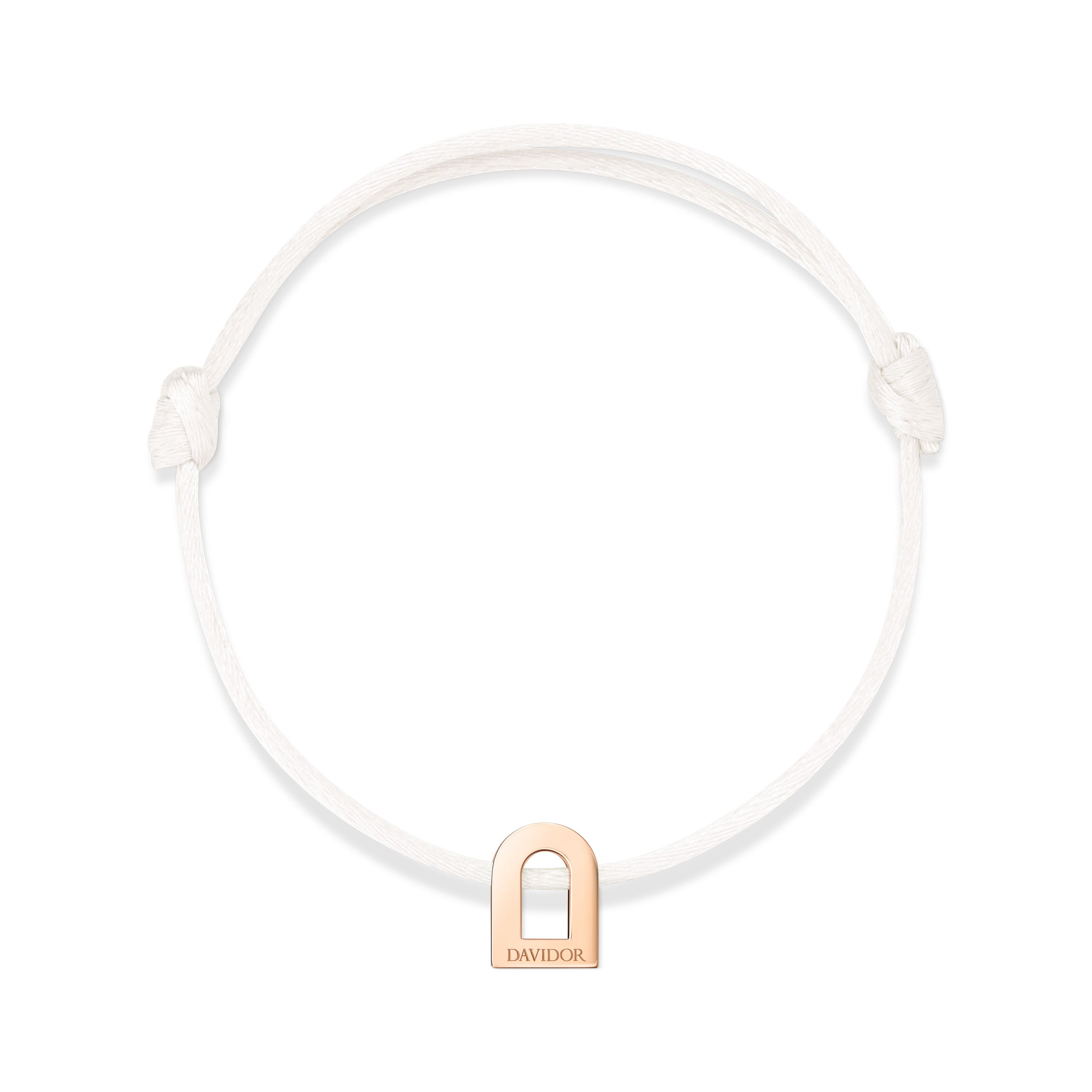 L'Arc Voyage Charm PM 18k Rose Gold on Silk Cord - DAVIDOR