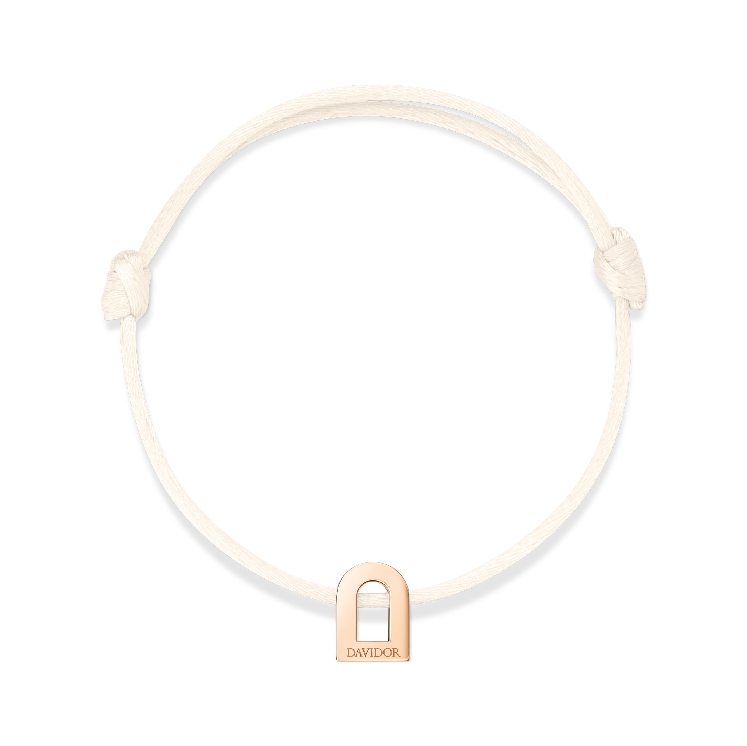 L'Arc Voyage Charm PM 18k Rose Gold on Silk Cord - DAVIDOR