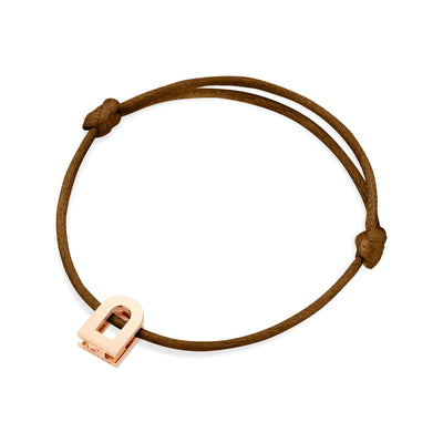 L'Arc Voyage Charm PM Silk Cord Bracelet, 18k Rose Gold - DAVIDOR