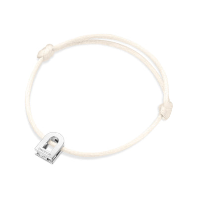 L'Arc Voyage Charm PM Silk Cord Bracelet, 18k White Gold - DAVIDOR