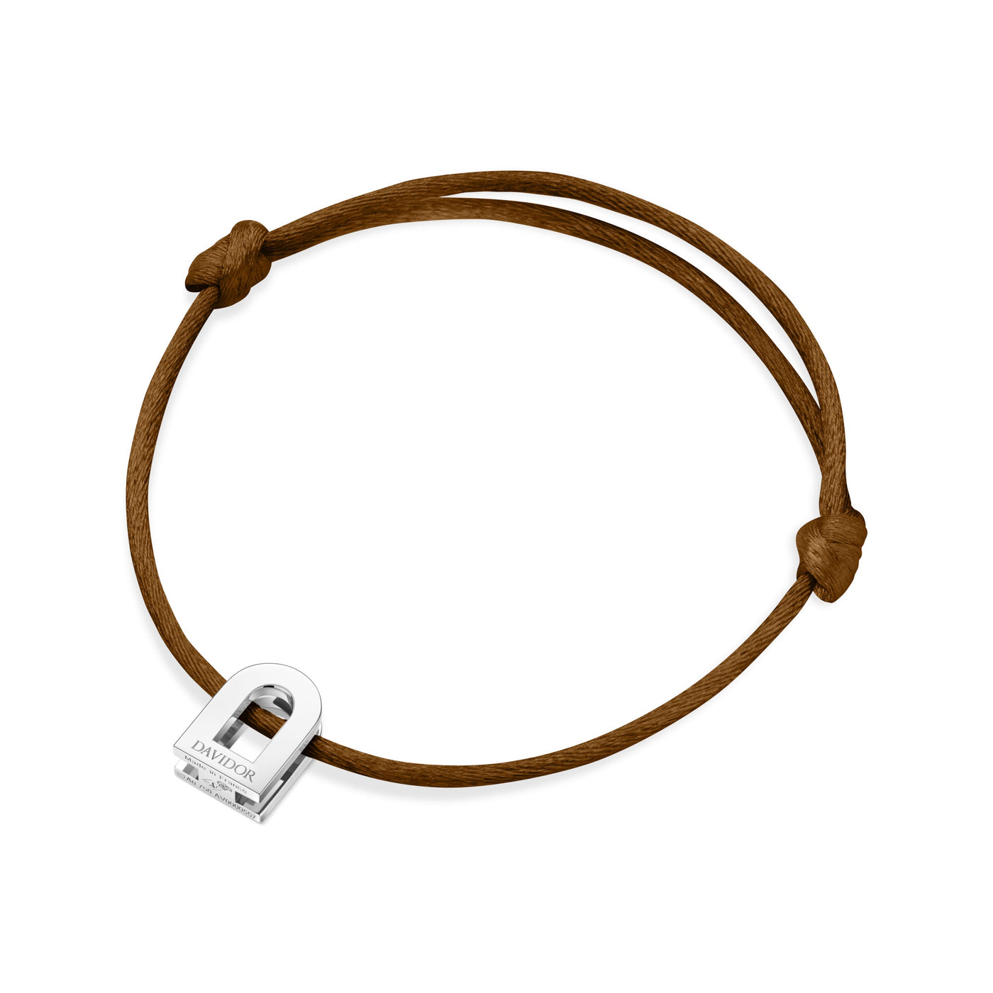 L'Arc Voyage Charm PM Silk Cord Bracelet, 18k White Gold - DAVIDOR