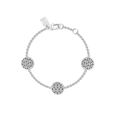 L'Arc de DAVIDOR 3 Mini Element, 18k White Gold with Satin Finish on Chain Bracelet - DAVIDOR